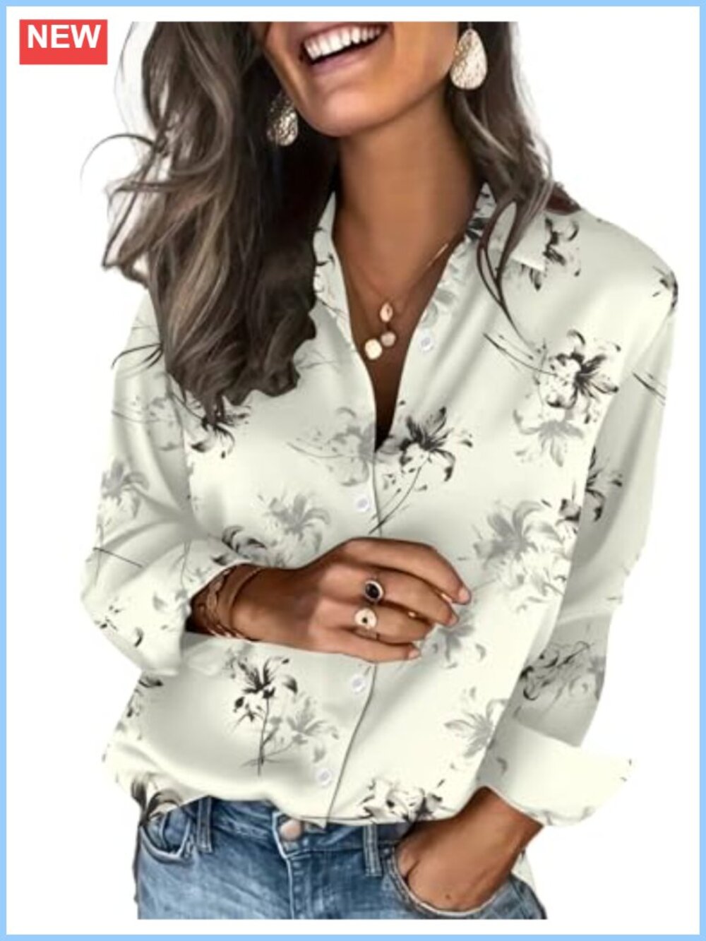 Satin Button Down Blouse Long Sleeve Silk Top
